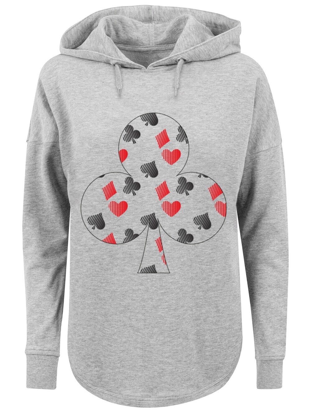 

Толстовка F4Nt4Stic Kartenspiel Kreuz Herz Karo Pik Poker, серый