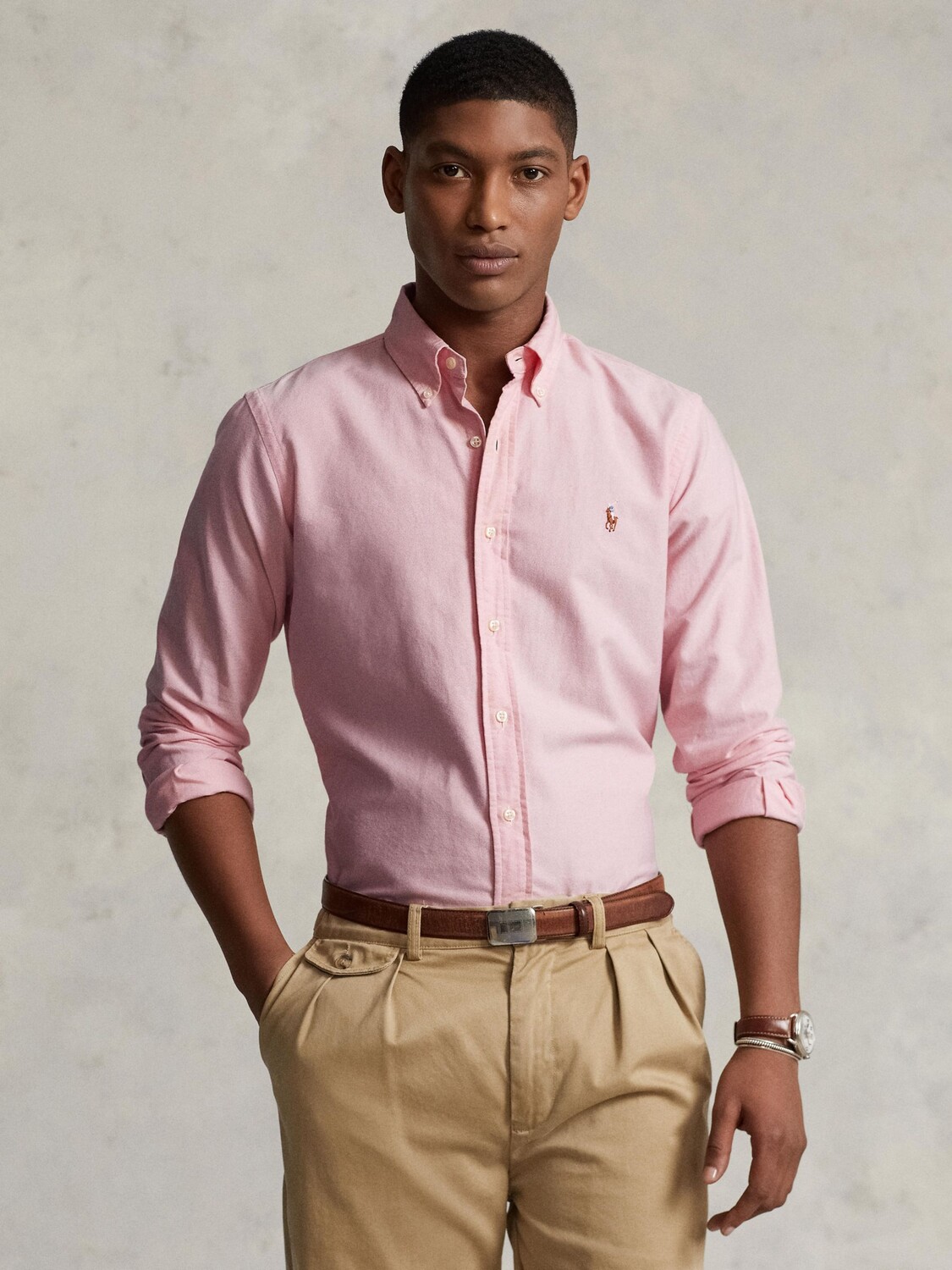 

Оксфордская рубашка поло индивидуального кроя Ralph Lauren, розовый