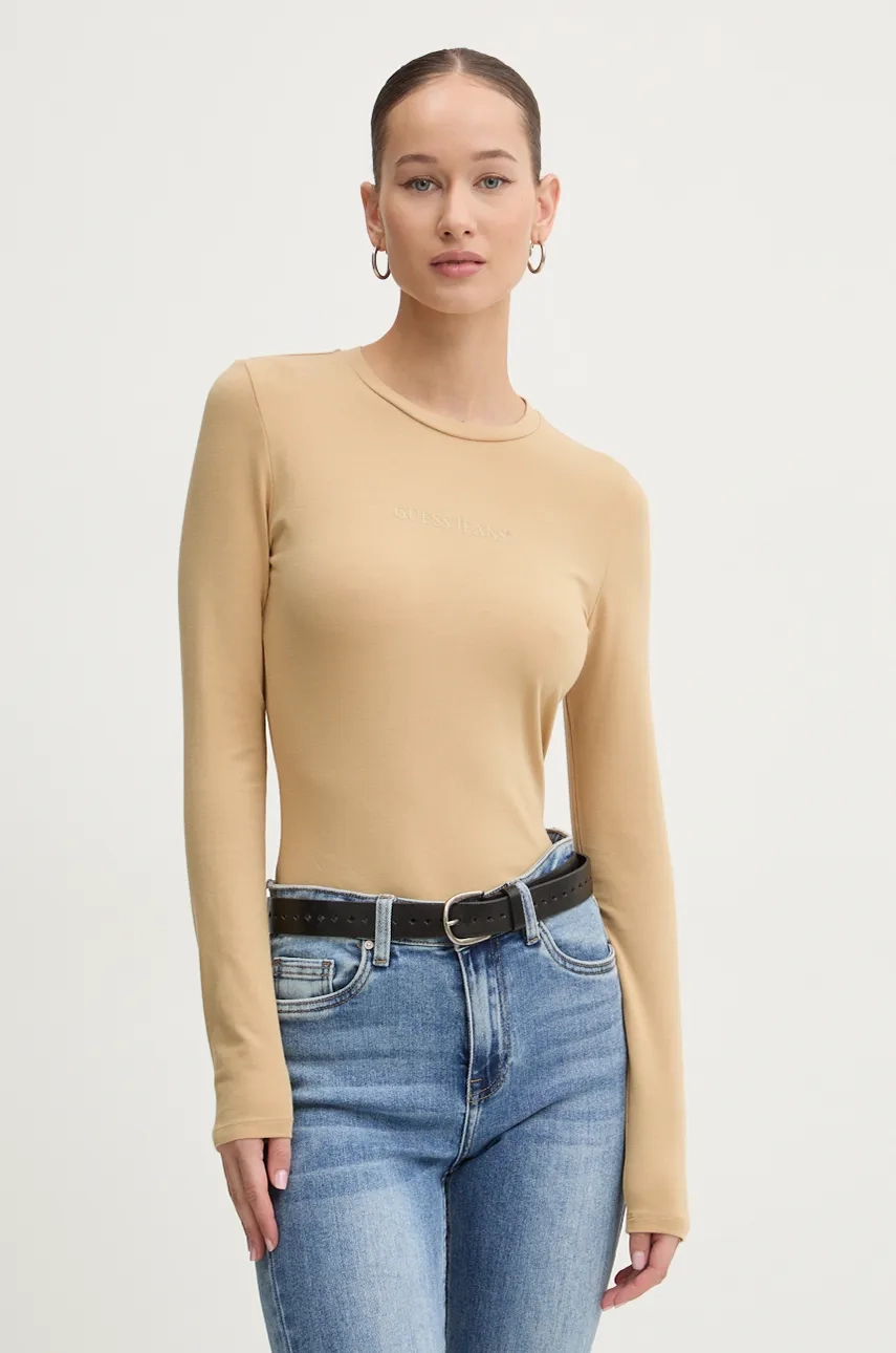 

Футболка с длинным рукавом Guess Jeans, бежевый