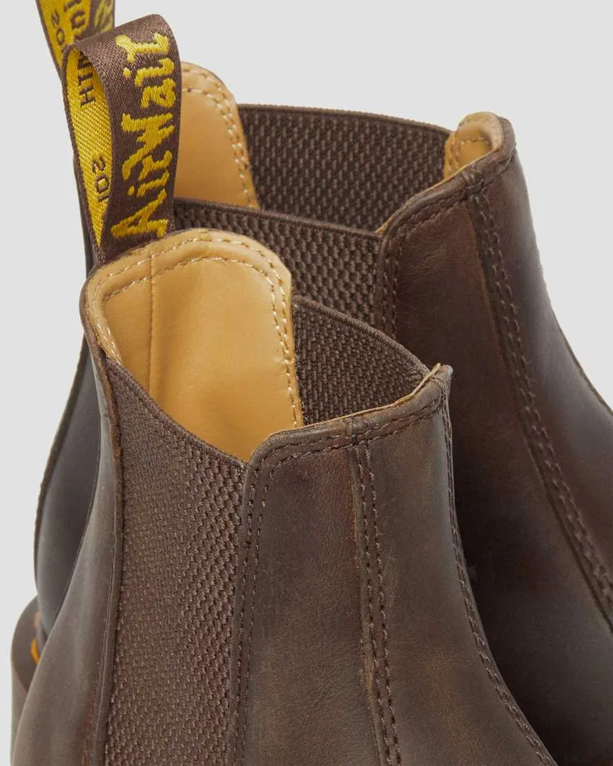 Dr Martens 2976 Желтые кожаные ботинки челси Crazy Horse с прострочкой — фото 3