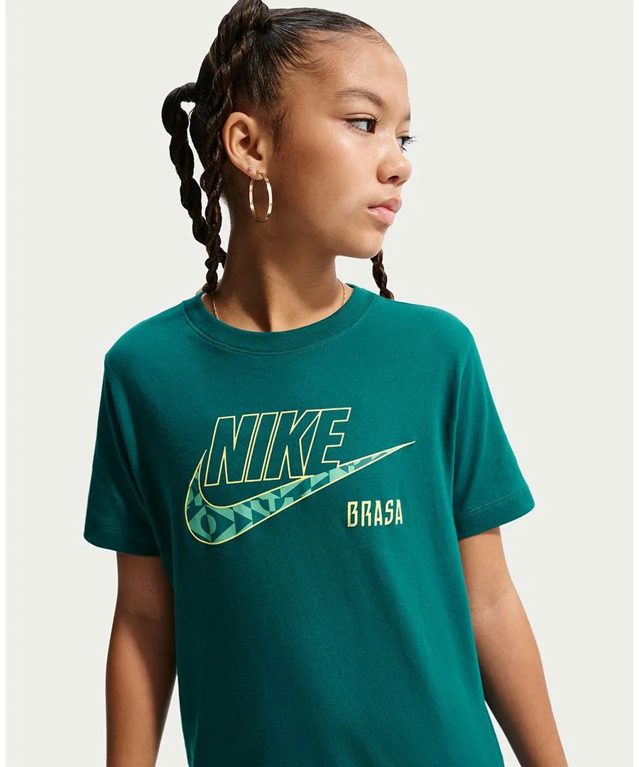 Футболка для мальчиков и девочек "Бразилия Футура" Nike, бирюзовый — фото 2