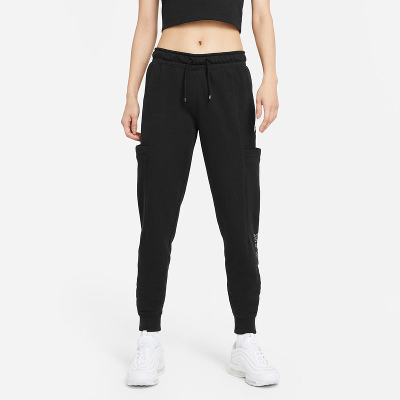 Спортивные брюки (WMNS) Nike Air Logo Printing Big Pocket Bundle Feet Sports Pants/Trousers/Joggers Black CZ8627-010 — фото 4