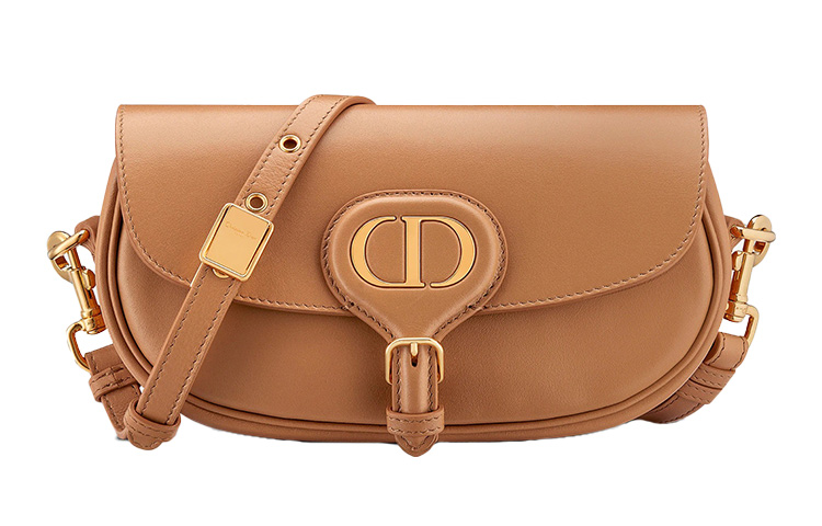 

DIOR Бобби Ист Вест Гладкая Кожаная Полумесяц Сумка Женская Глубокая Нюд Карамель