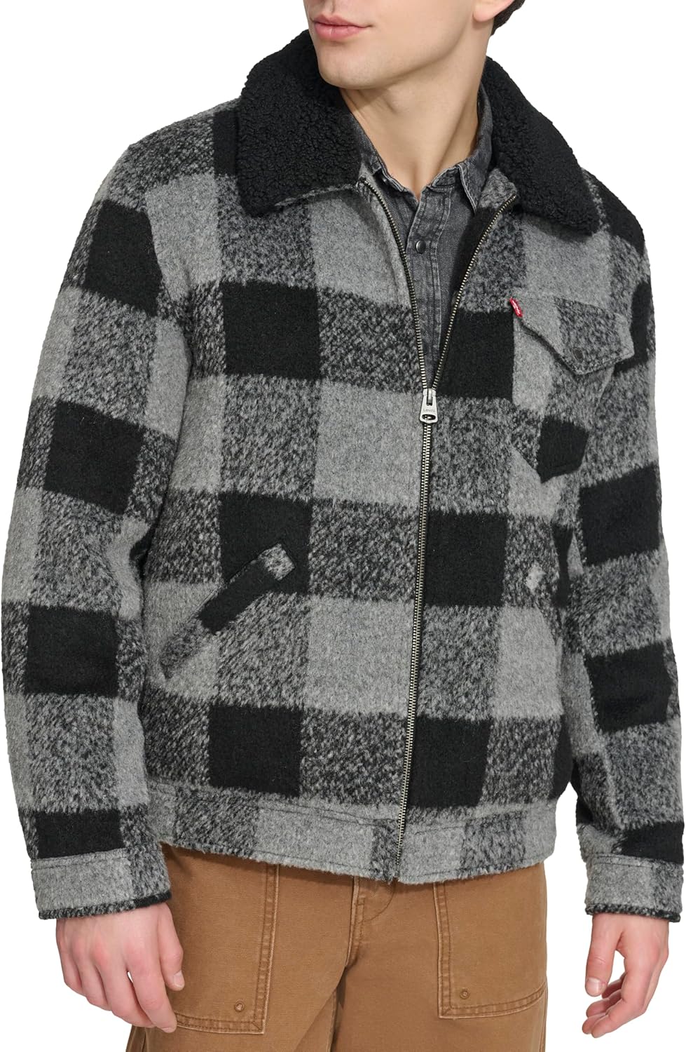 

Мужская куртка Levi's из шерстяной смеси Levi's Depot, Black/Grey Buffalo Check