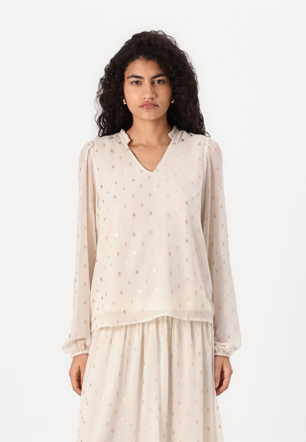 

Блуза ONLIVY V NECK ONLY, бежевый