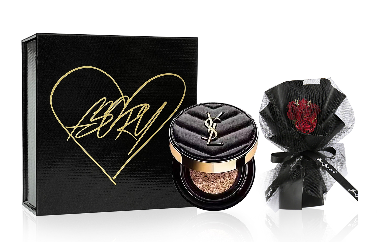 Пробники косметики Feather для женщин SAINT LAURENT, черный leather air cushion 5g+small черный stripes 302-черный золотой box — фото 3
