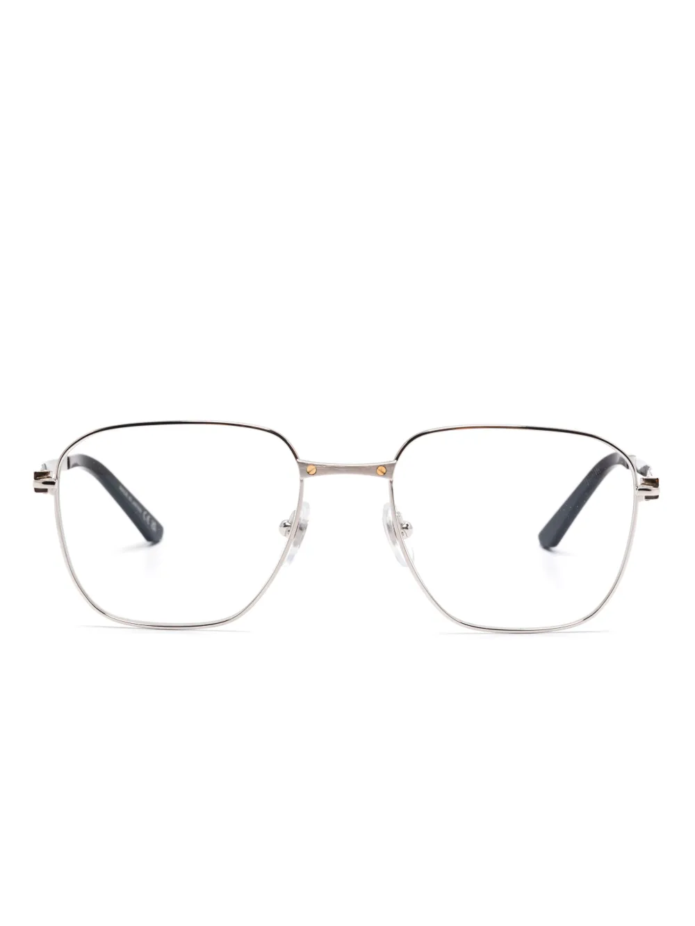 

Очки в квадратной оправе Cartier Eyewear, серебяный