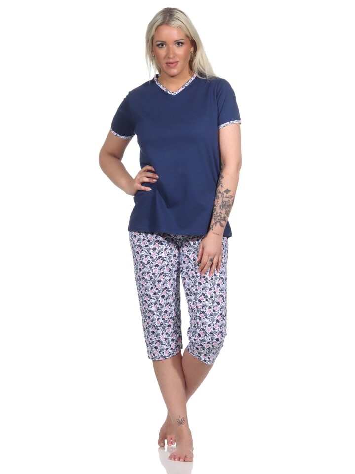 

Пижама NORMANN Capri kurze Caprihose, синий