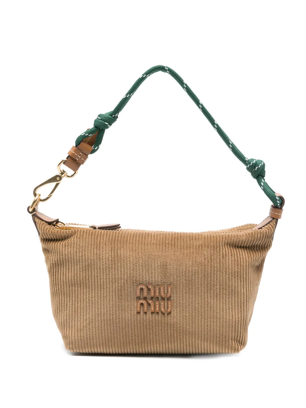 Вельветовая сумка на плечо с логотипом Miu Miu, коричневый