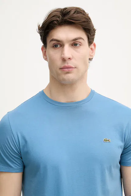 Футболка мужская Lacoste, 100% хлопок, синий — фото 4