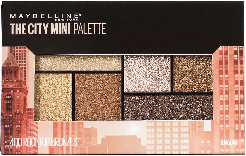 Палетка теней для век MAYBELLINE The City Mini Palette Rooftop Bronzes, 4 г, коричневый