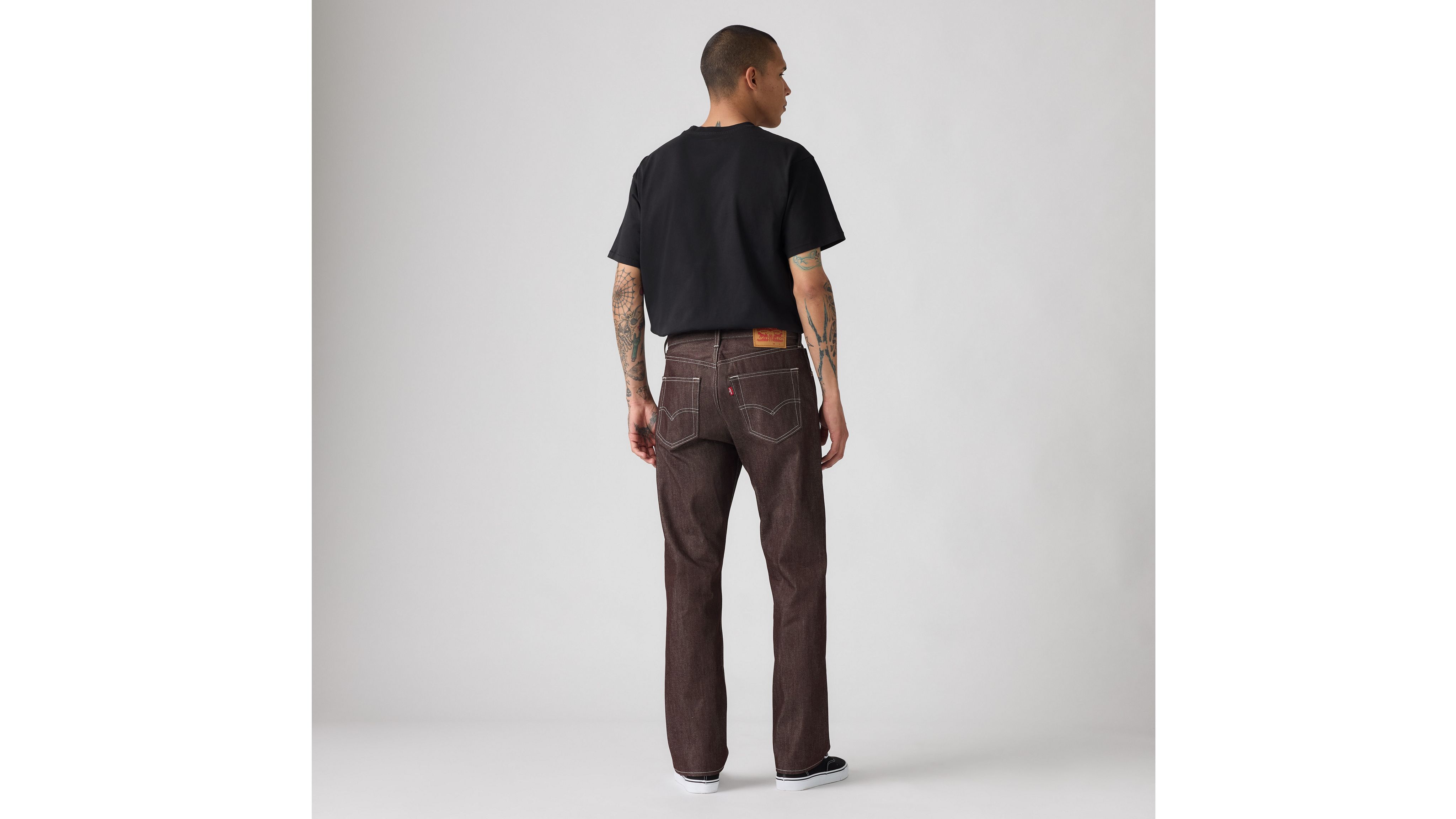 Мужские джинсы 501 Original Shrink-to-fit Levi's, Burgundy Rigid - Brown — фото 4