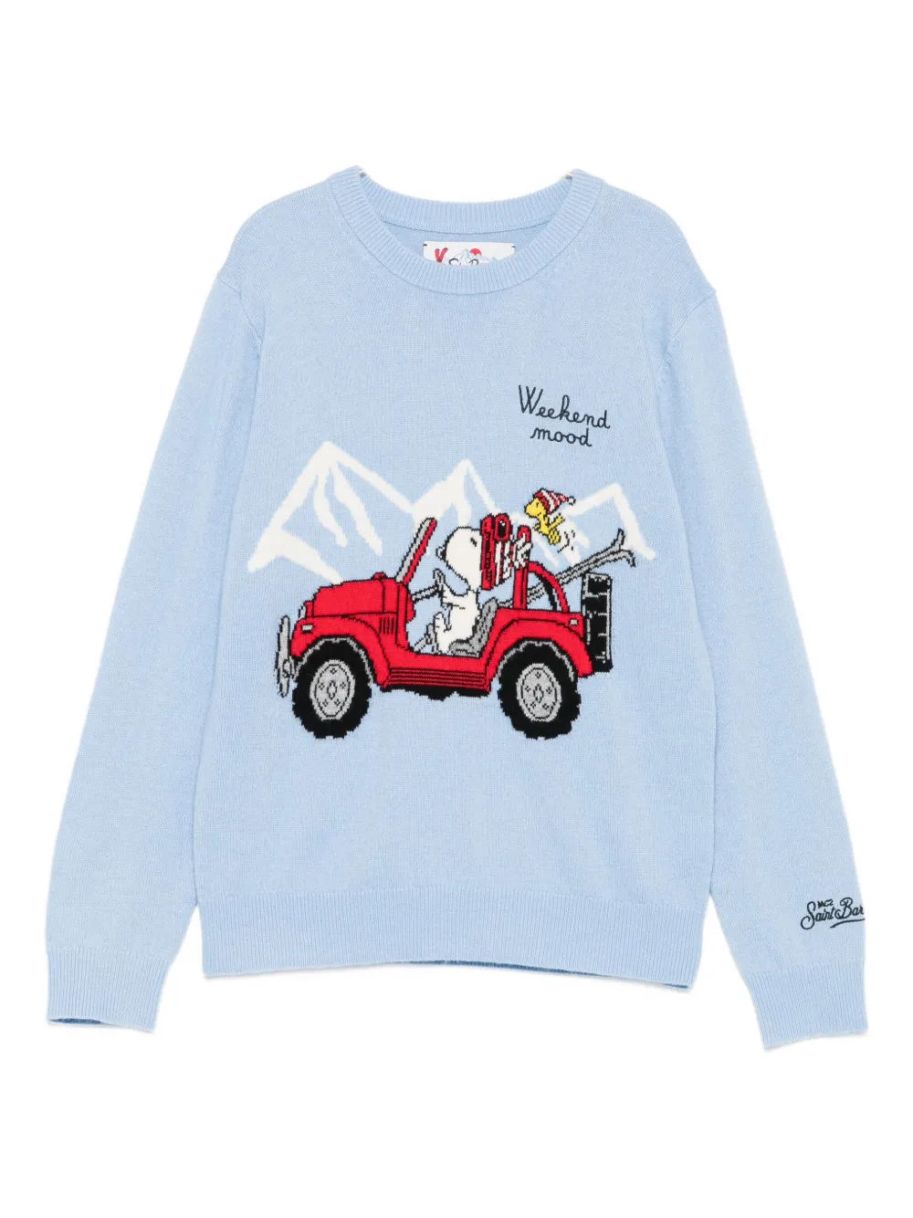 

Свитер с вышитым мотивом и круглым вырезом Mc2 Saint Barth Kids, синий