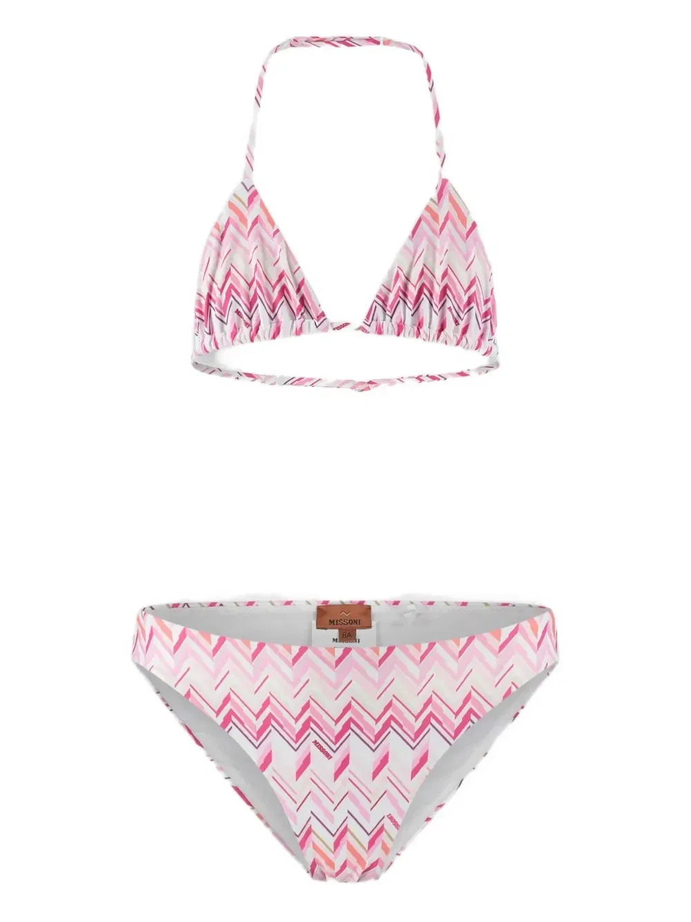 Купальник с узором шеврон Missoni Kids, розовый
