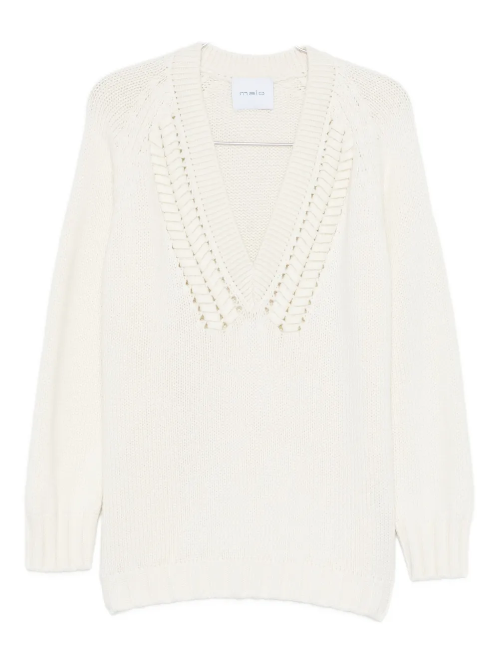 

Кашемировый свитер с V-образным вырезом Malo, белый