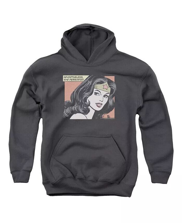 

Мальчики Молодежь She Persisted Pull Over Hoodie / Толстовка с капюшоном Wonder Woman, серый