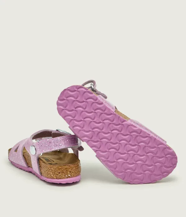 Детские кожаные сандалии AS Kids Rio narrow fit Birkenstock, розовый — фото 4
