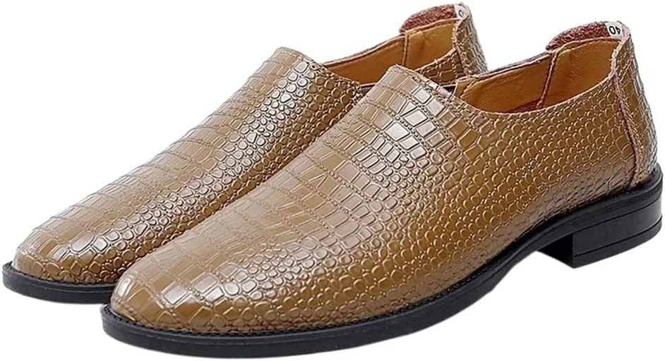 Лоферы с имитацией крокодиловой кожи, Khaki ZUZALA