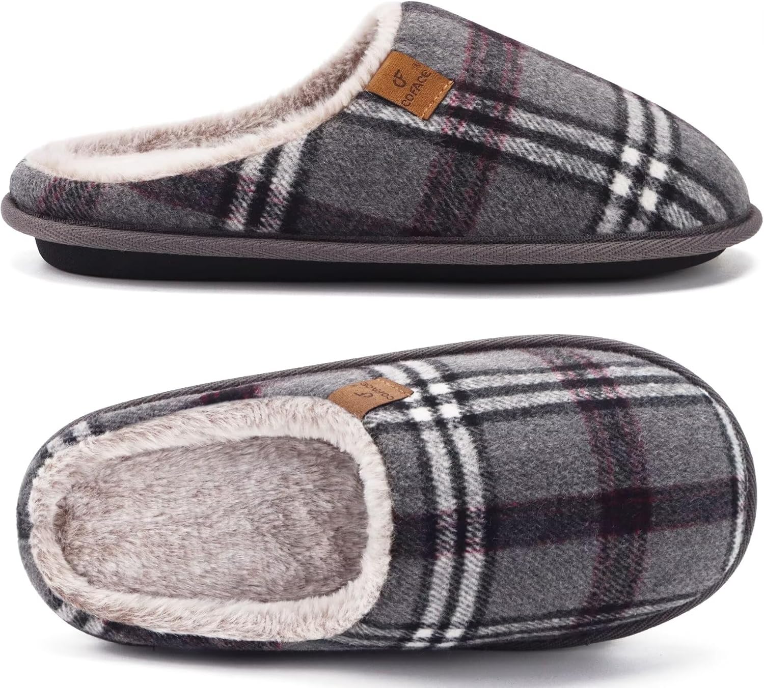 

Мужские уютные тапочки COFACE с амортизирующей мемори-пеной, удобные, с легким подскоком, теплые домашние/шлепанцы с поддержкой свода стопы, резиновая подошва, размер 7-15, серый