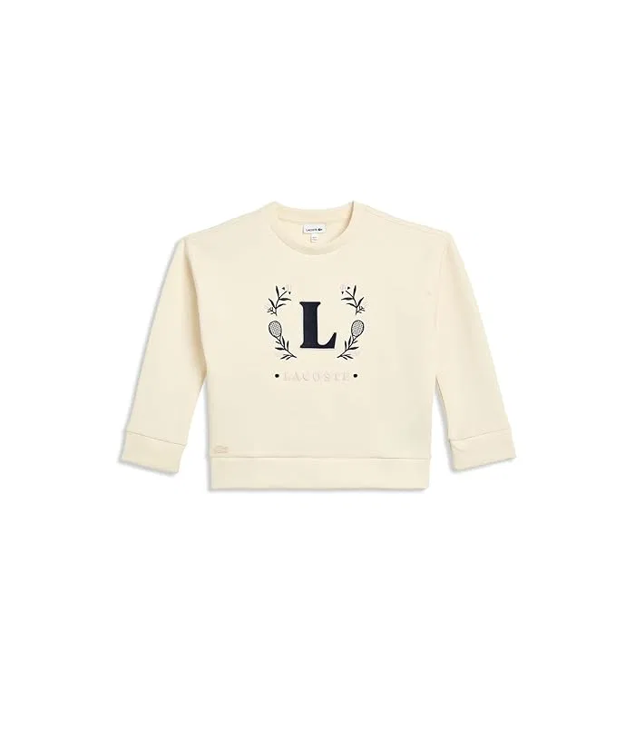 Свитшот оверсайз Spacer Knit Oversized Crew Lacoste Kids, Poudre