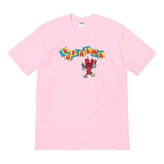 

Футболка ss19 dynamite tee printing short sleeve pink Supreme, розовый