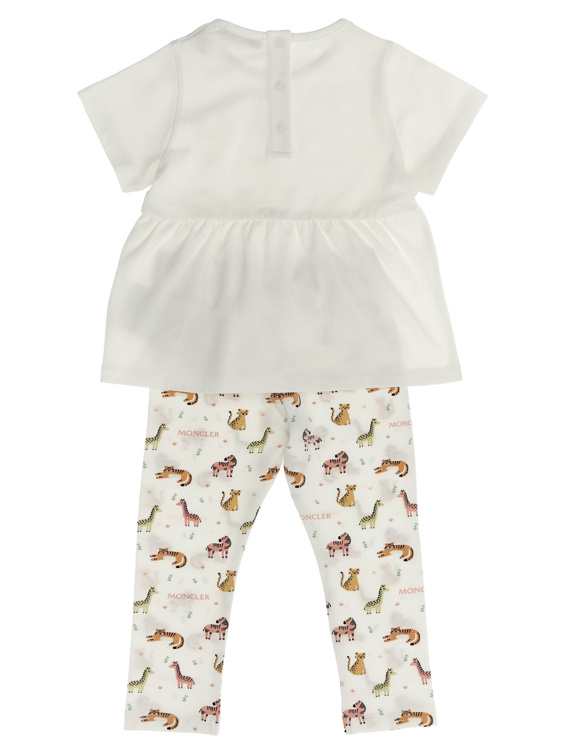 Комплект: футболка с анималистичным принтом и леггинсы Moncler Enfant, мультиколор — фото 3