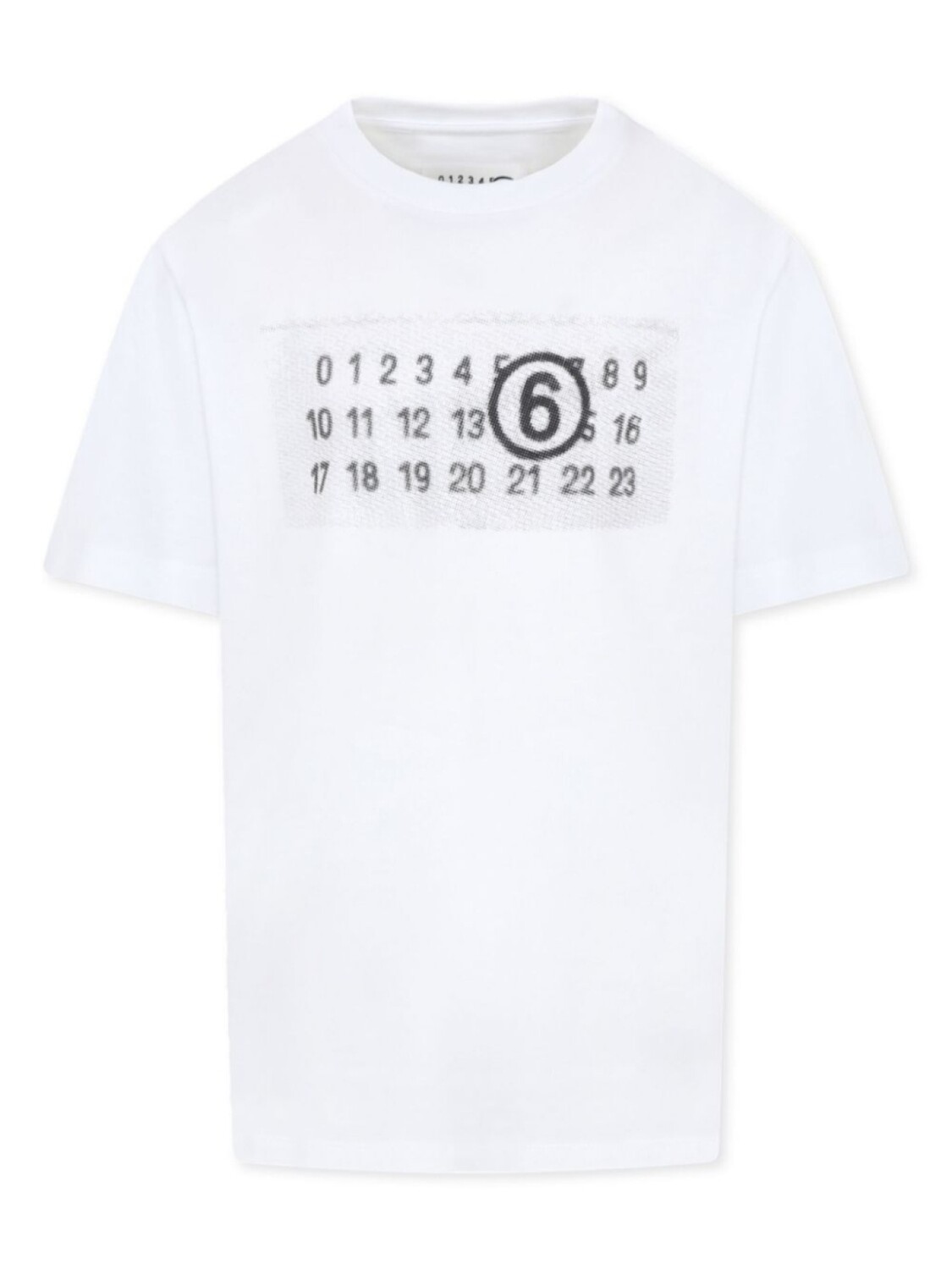 

Футболка с принтом цифр MM6 Maison Margiela Kids, белый