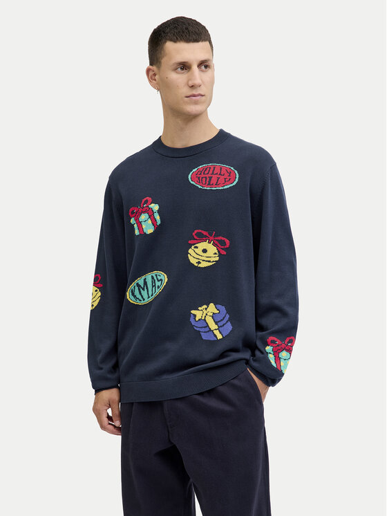 

Свитер relaxed fit Holiday 12287994 Jack & Jones, синий