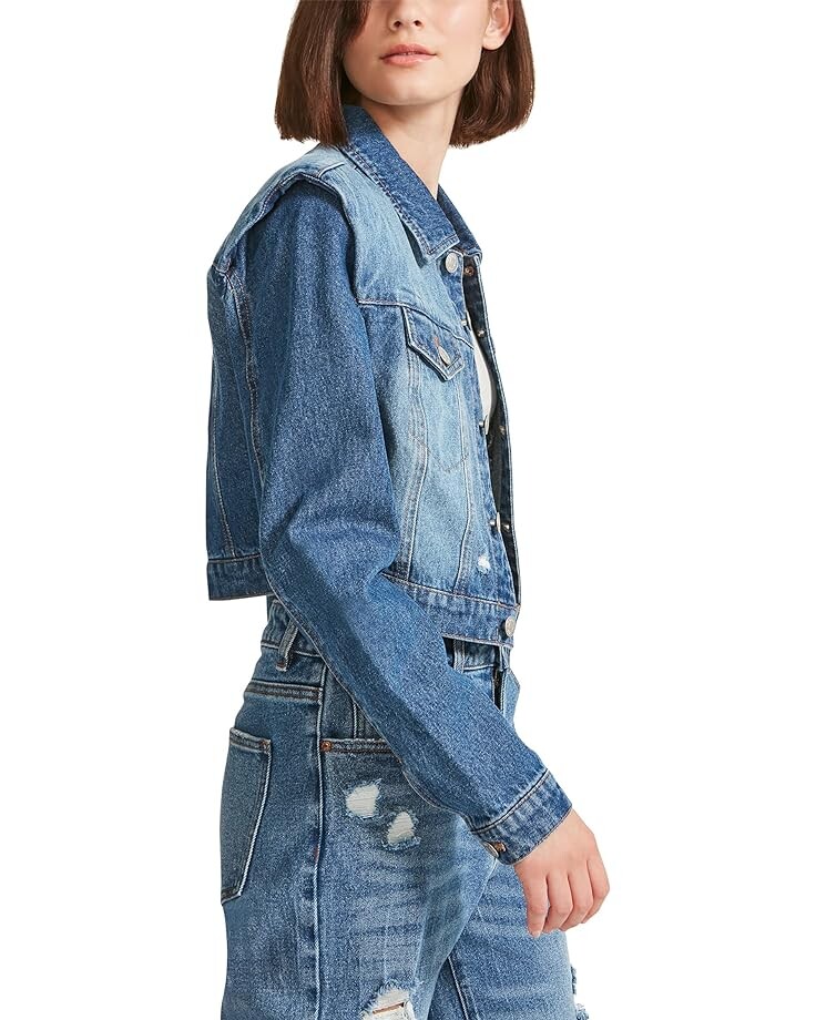 

Куртка Madden Girl Strong Shoulder Denim Jacket, цвет Jenny