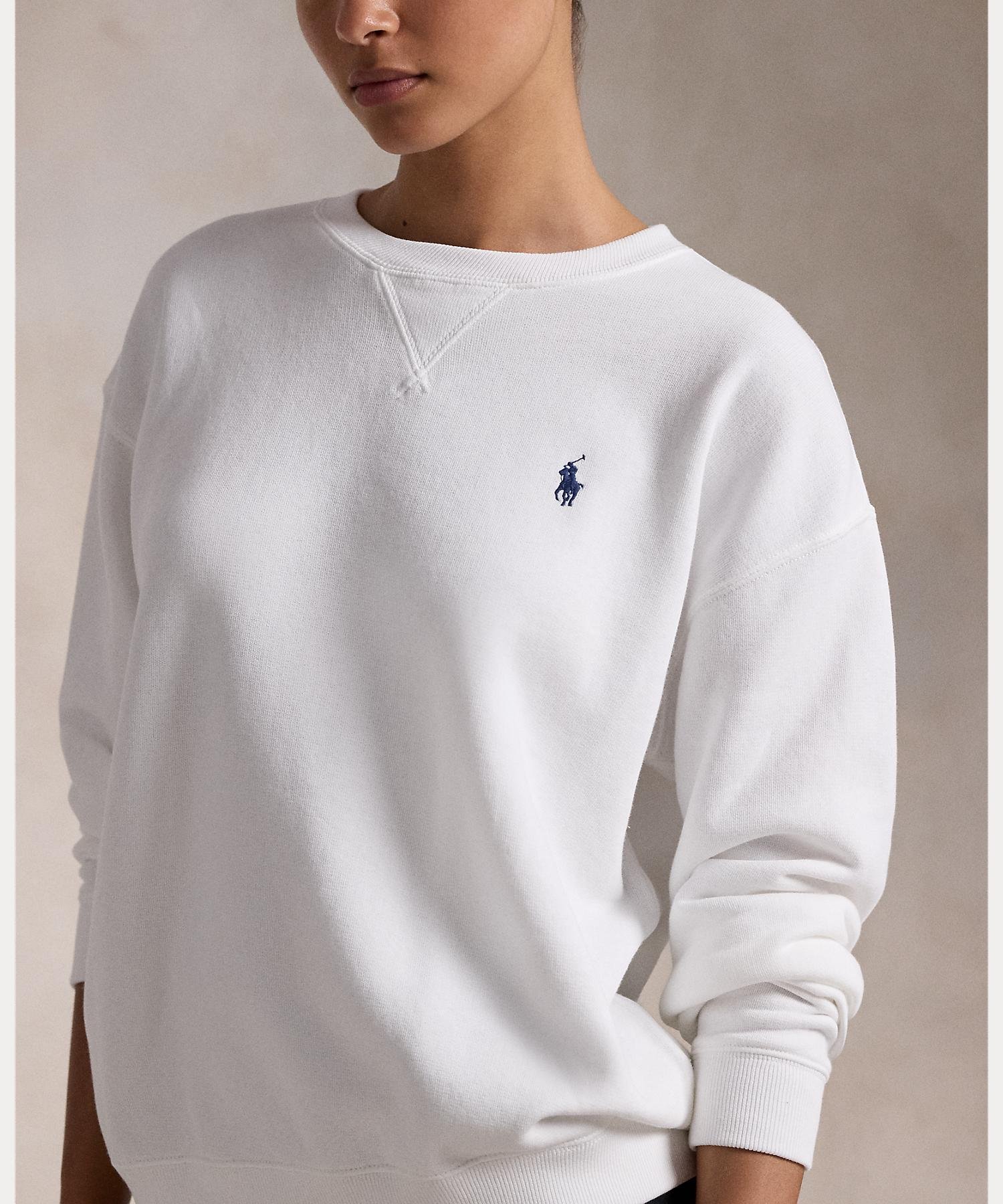 Флисовый пуловер с круглым вырезом Polo Ralph Lauren, 100 White — фото 4