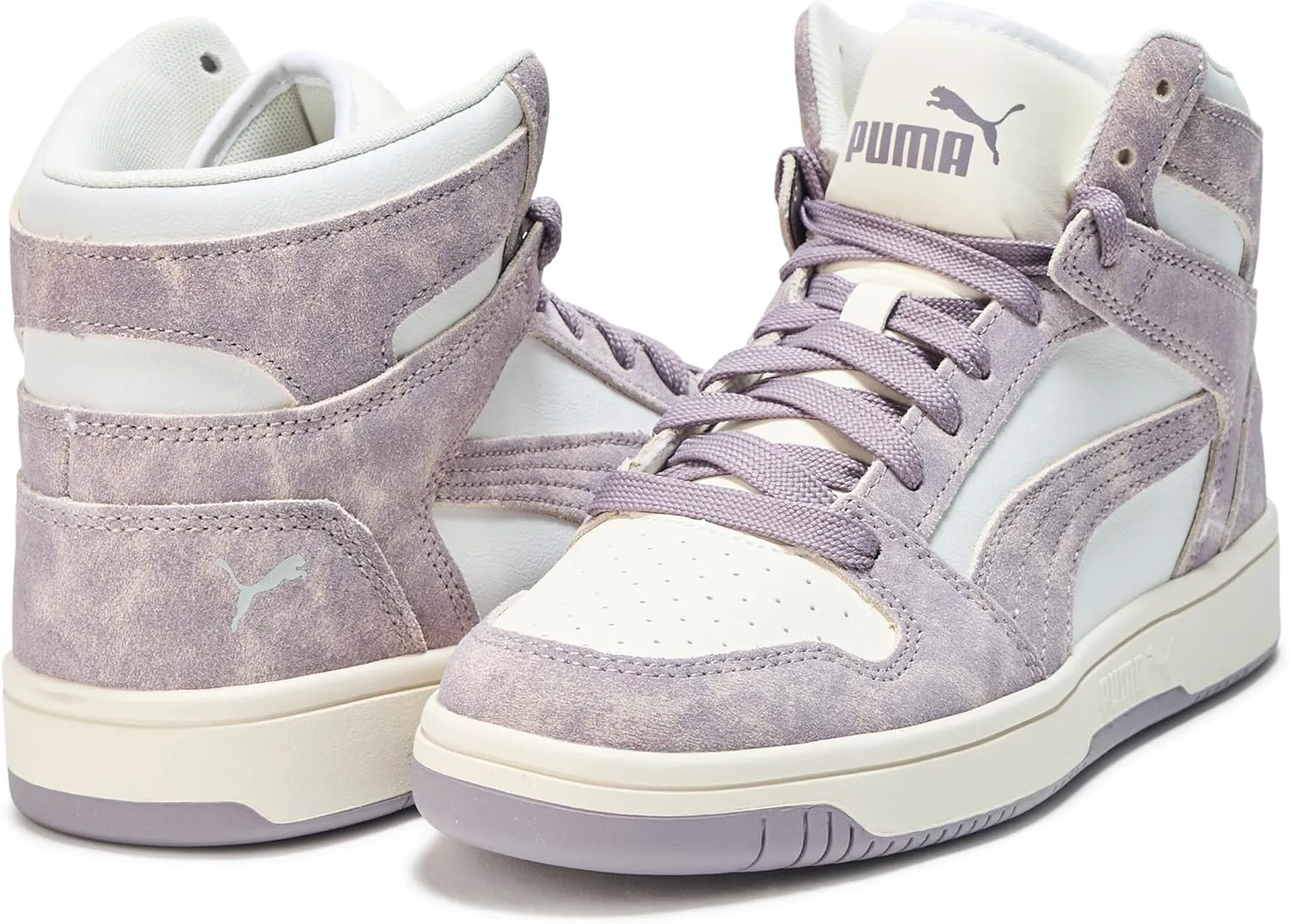Женские кроссовки Puma Rebound Layup Luster Mid, серый/белый — фото 3