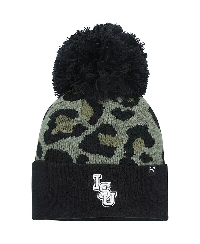 

Женская зеленая вязаная шапка LSU Tigers Bagheera с манжетами и помпоном '47 Brand