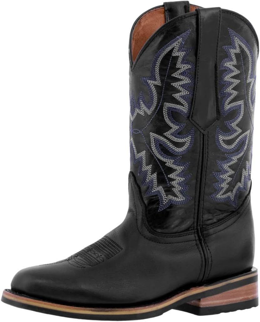 

Мужские черные западные кожаные ковбойские сапоги с острым носком для родео Texas Legacy