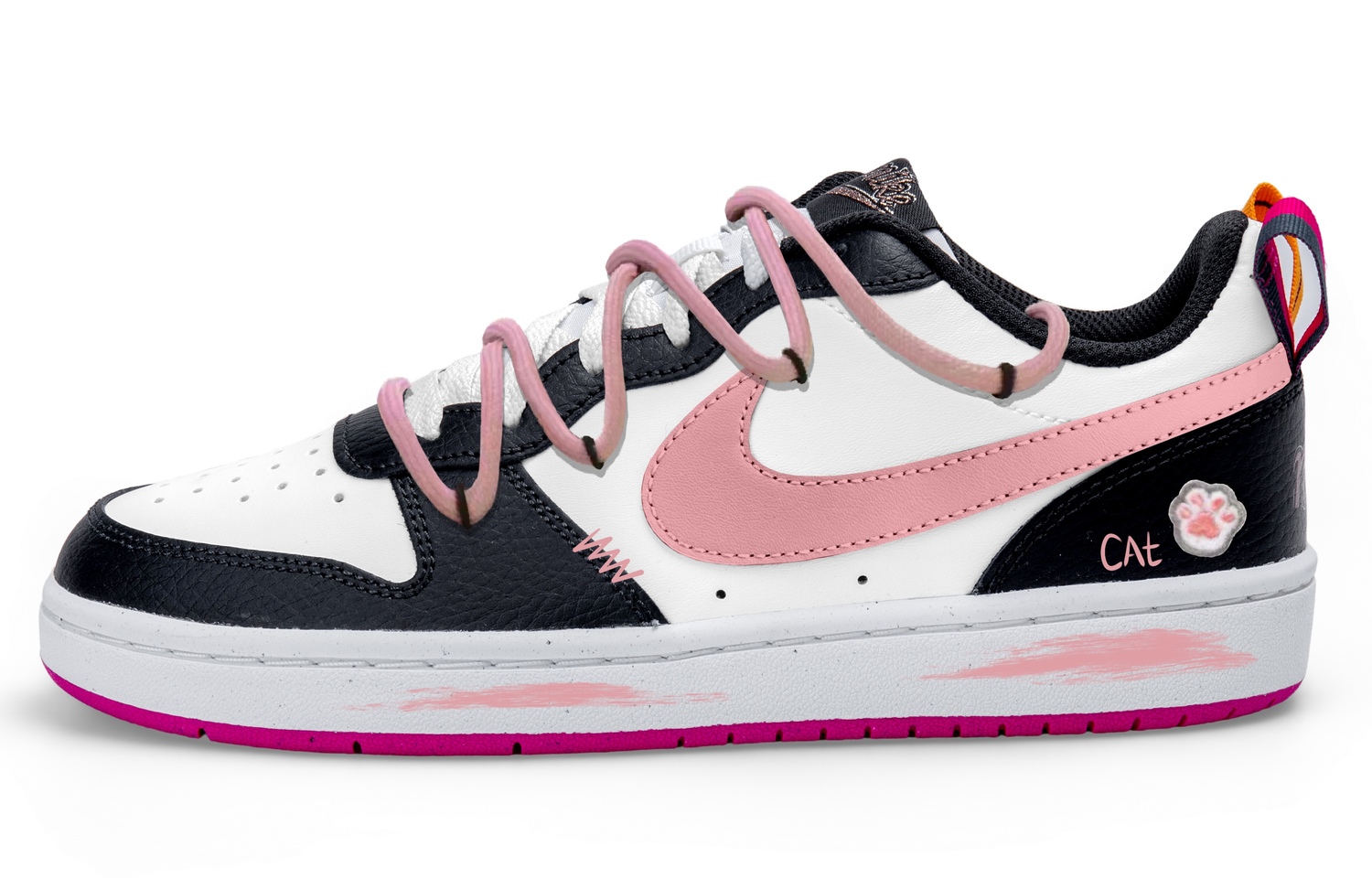 

Nike Court Borough Low top Детские скейтбординг кроссовки Белый Черный Розовый Подростки