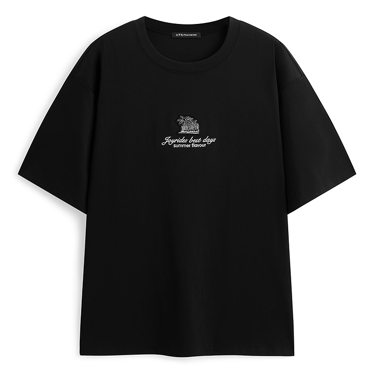 

PEACEBIRD MEN Футболка мужская Black 1 Crew Neck Moderate Heavyweight