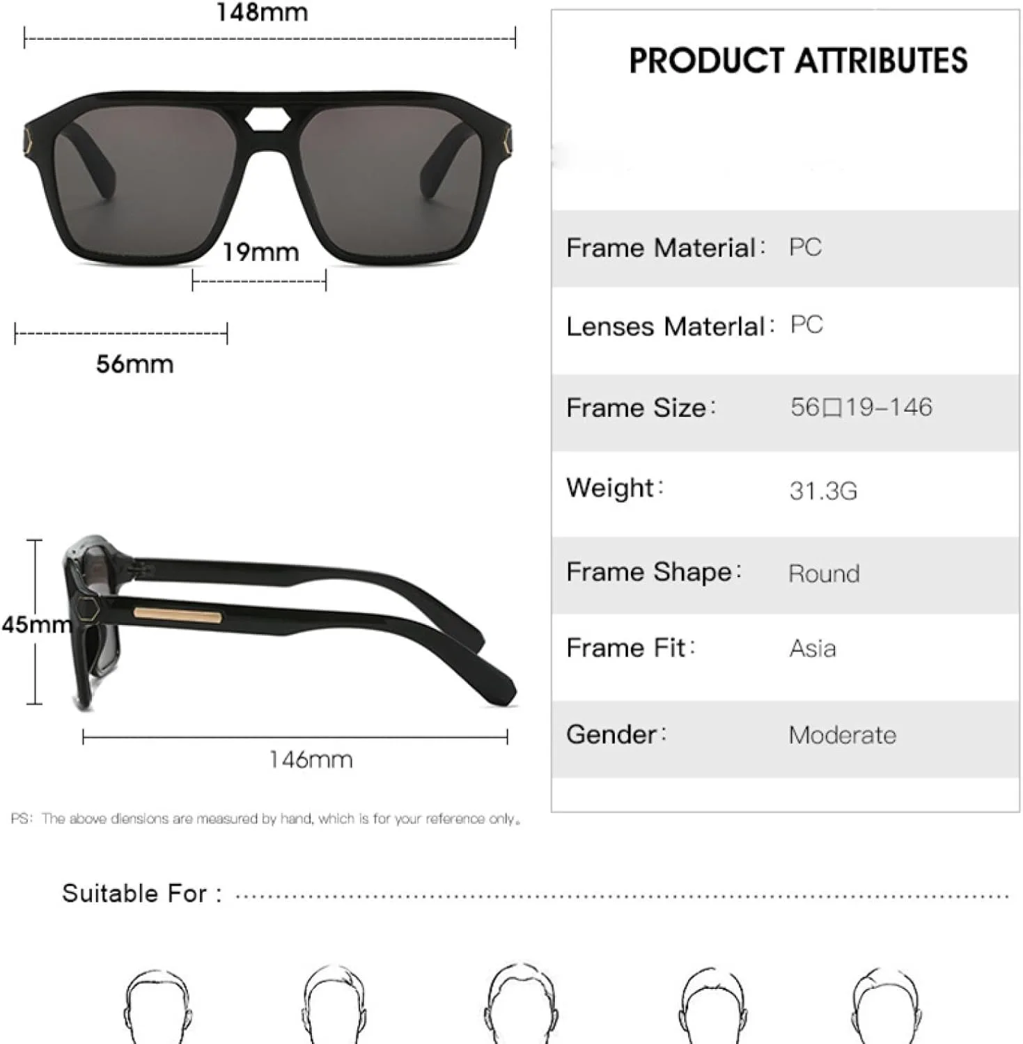 

Модные солнцезащитные очки в крупной прямоугольной оправе для женщин и мужчин, увеличенного размера, с защитой от УФ-излучения UV400 TVTBBVV, C6greengrey