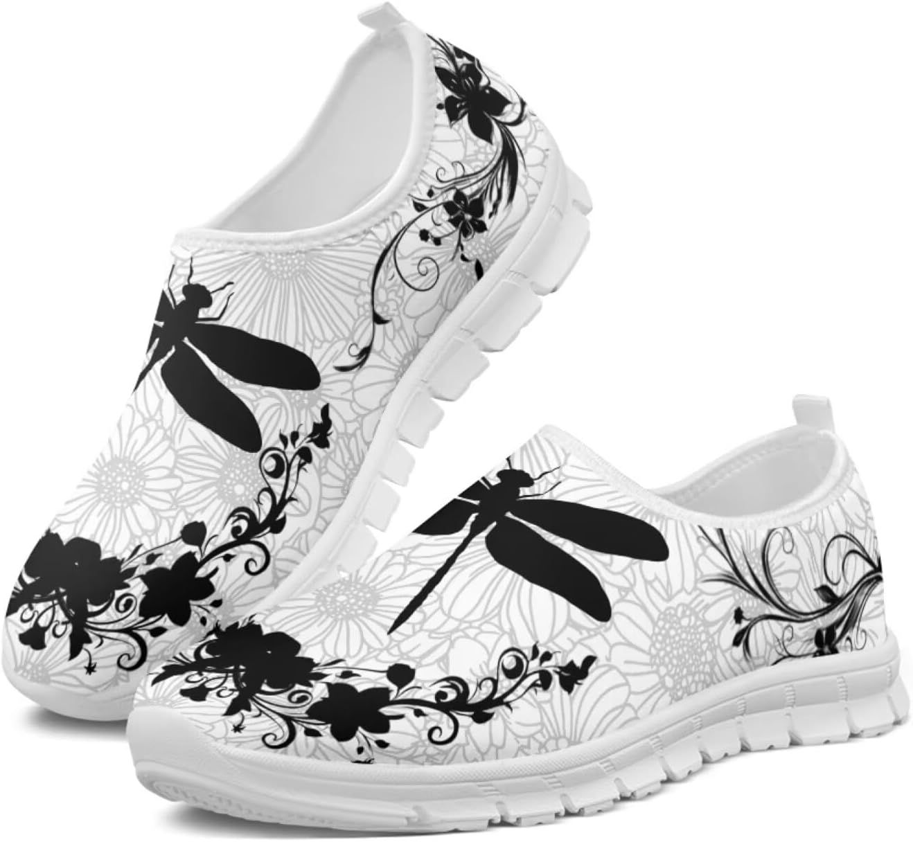 

Мужские слипоны Hsaiyjsp, противоскользящие кроссовки для бега с подошвой EVA, легкие повседневные лоферы для походов и путешествий, Boho Dragonfly Flower