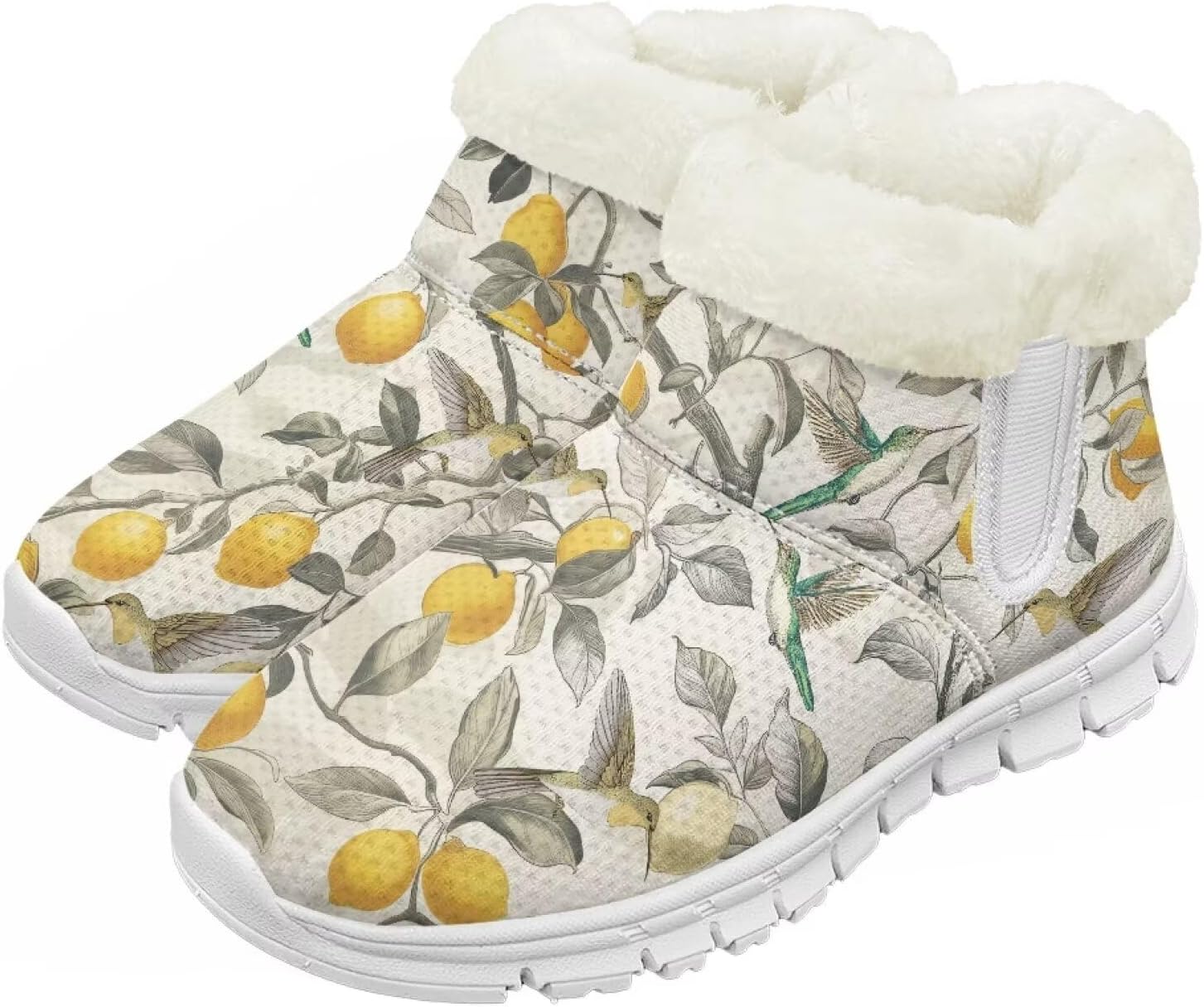 

Детские зимние сапоги для девочек, водонепроницаемые, противоскользящие, для холодной погоды, с искусственным мехом, походные ботинки Goronwyfloyd, Cute Lemon