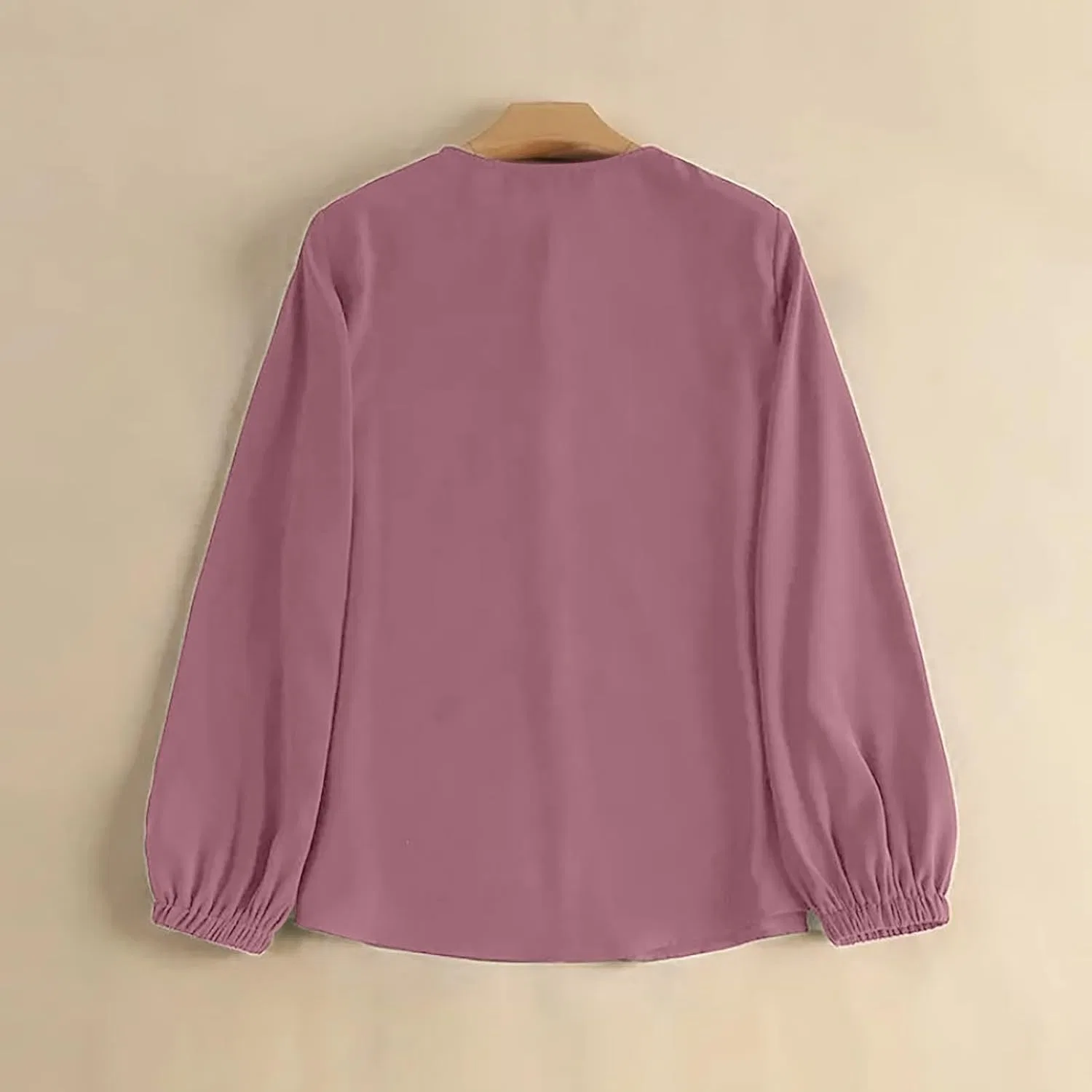 Блуза женская с цветочным принтом Bubble Sleeve, розовый — фото 3