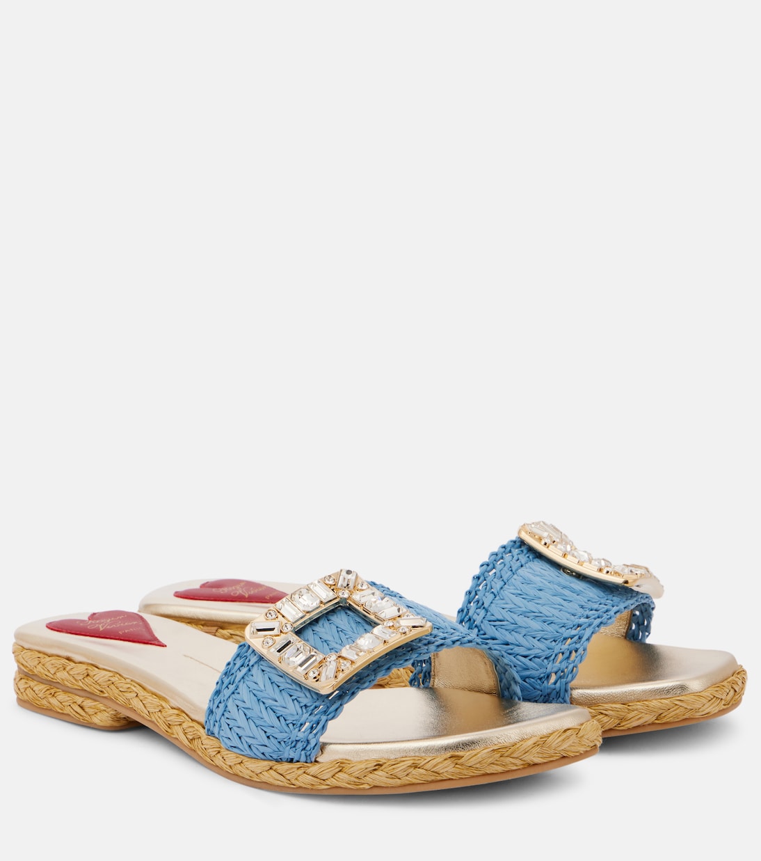 Espa декорированные сандалии из рафии Roger Vivier, Persian Blue