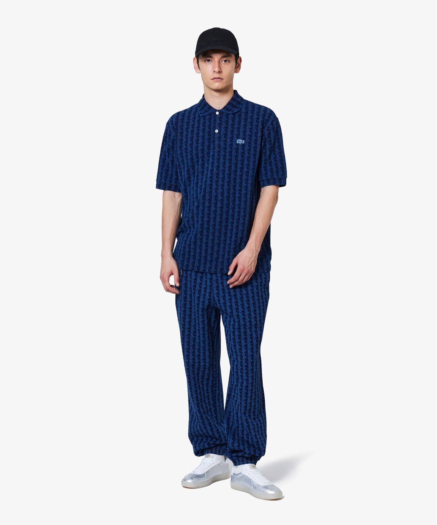 Спортивные брюки с монограммой цвета индиго LACOSTE, Indigo Blue — фото 4