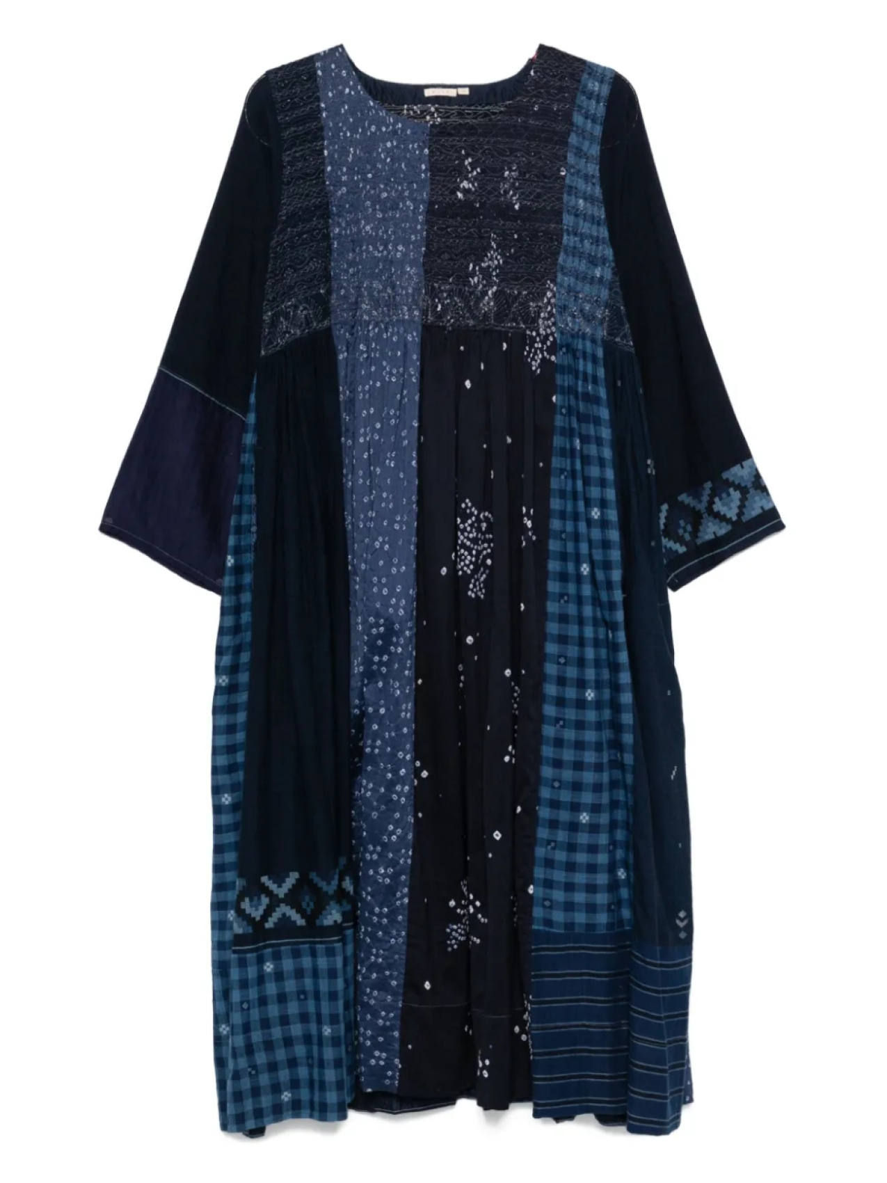 

Платье миди с вышивкой в стиле пэчворк INJIRI, синий