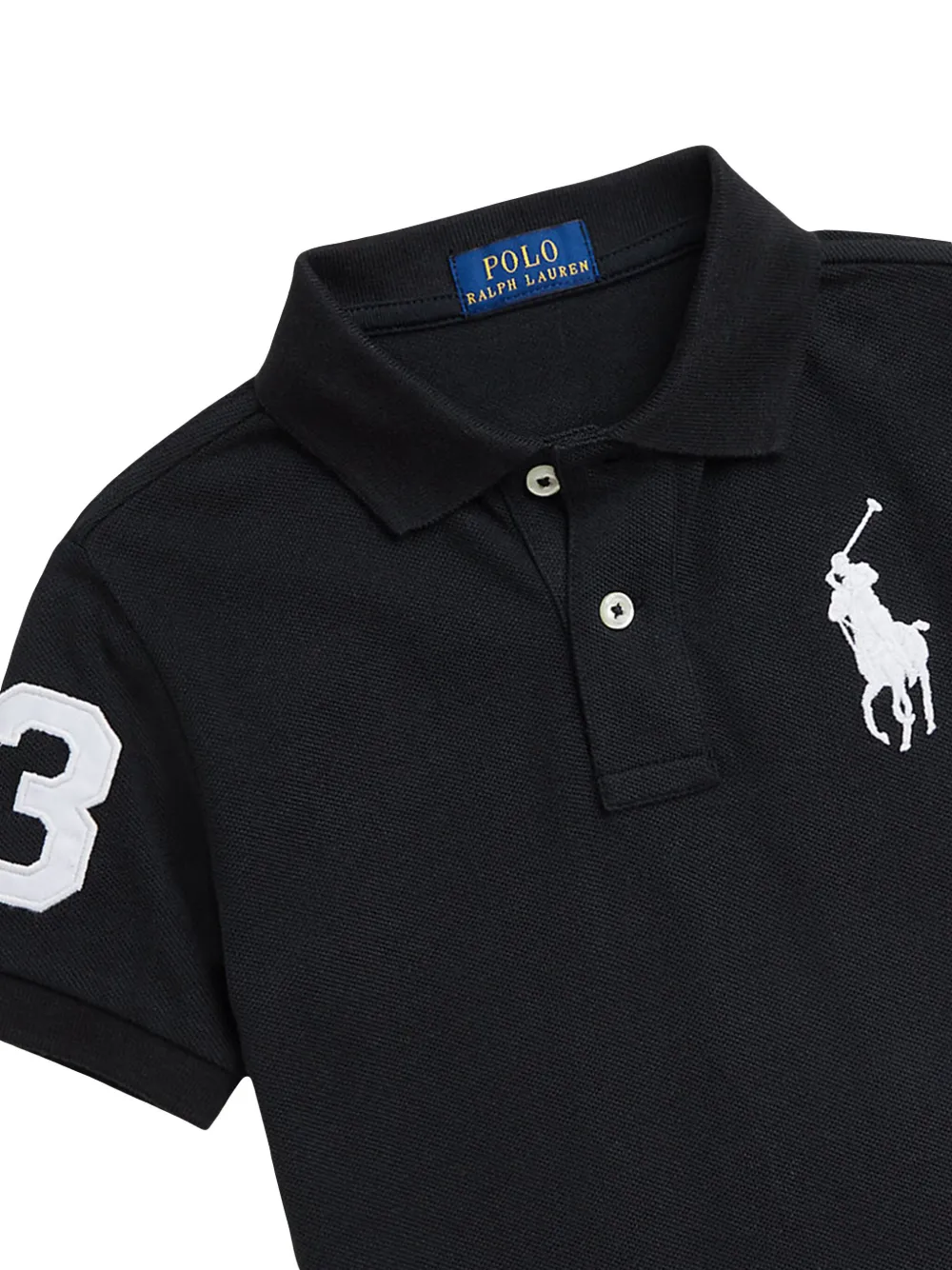 Рубашка поло с вышитым логотипом POLO RALPH LAUREN KIDS, черный — фото 3
