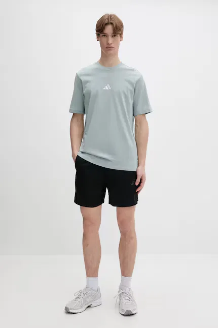 Футболка хлопковая bawełniany Adidas, бирюзовый — фото 2