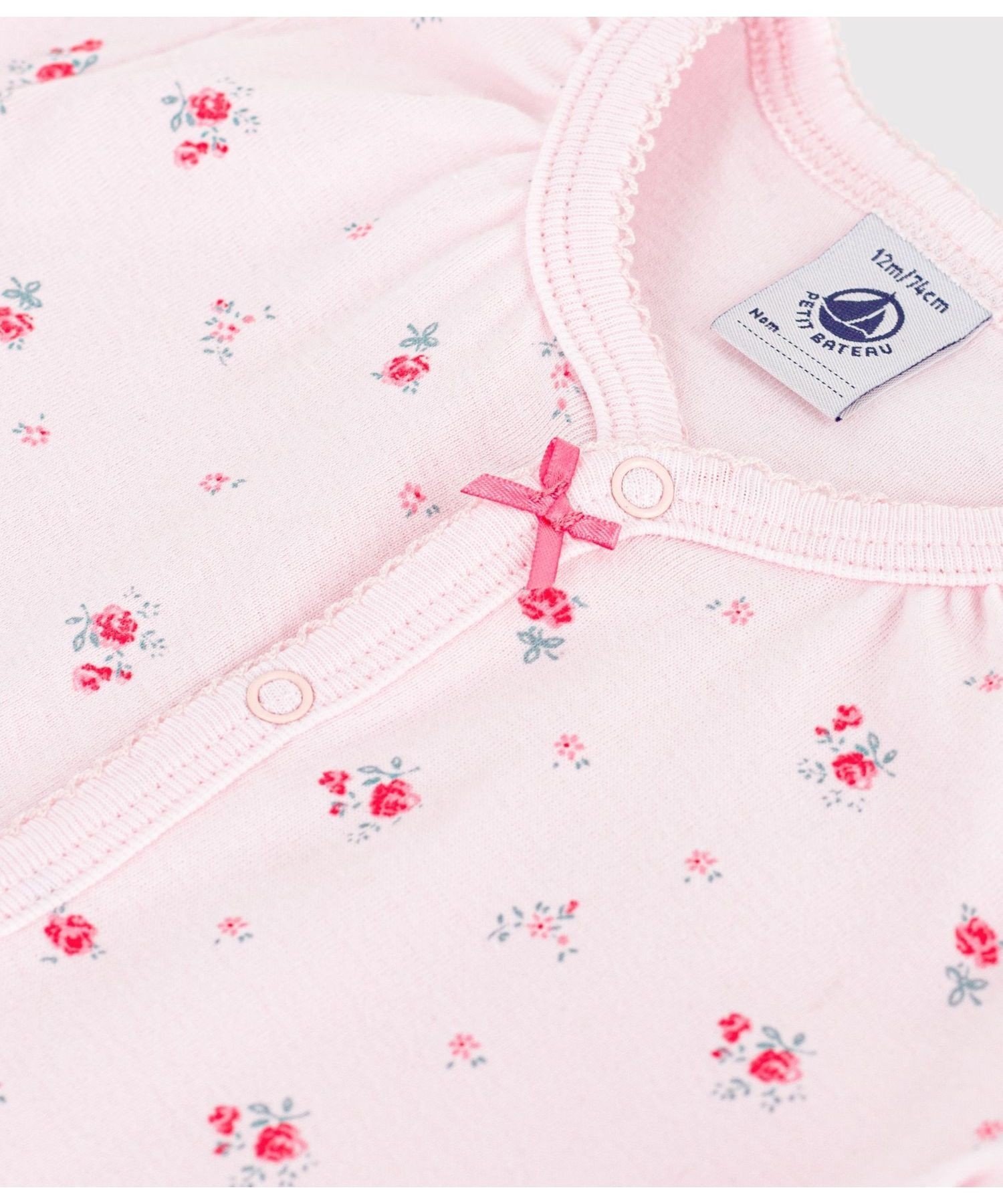 Короткий комбинезон с цветочным принтом Petit Bateau, Light pink/multicolor — фото 3