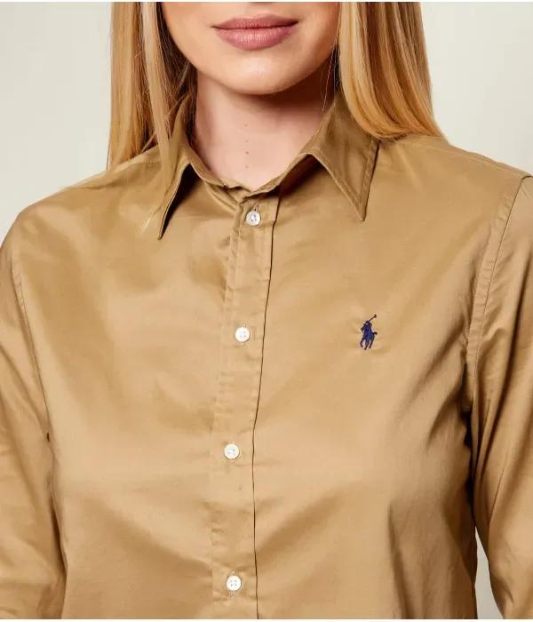 Рубашка classic fit Polo Ralph Lauren, бежевый — фото 4