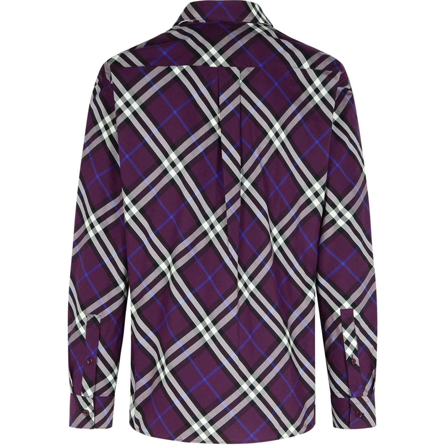 Приталенная рубашка с длинным рукавом Burberry, фиолетовый — фото 4