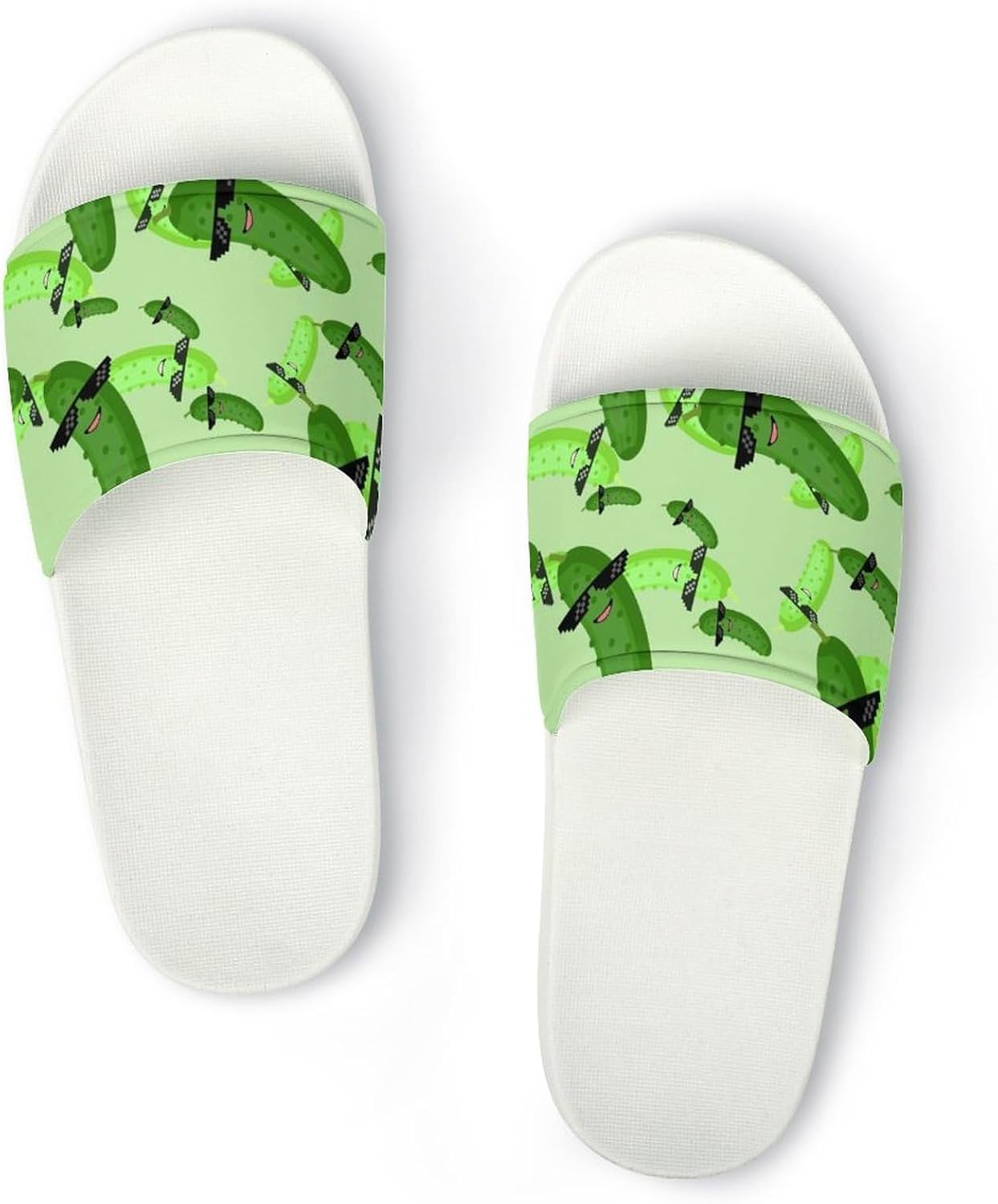 

Нескользящие тапочки для ванной комнаты с милым коровьим принтом, мягкие тапочки для душа, удобные сандалии для душа для женщин и мужчин Jeireumteor, Cucumbers Pickles