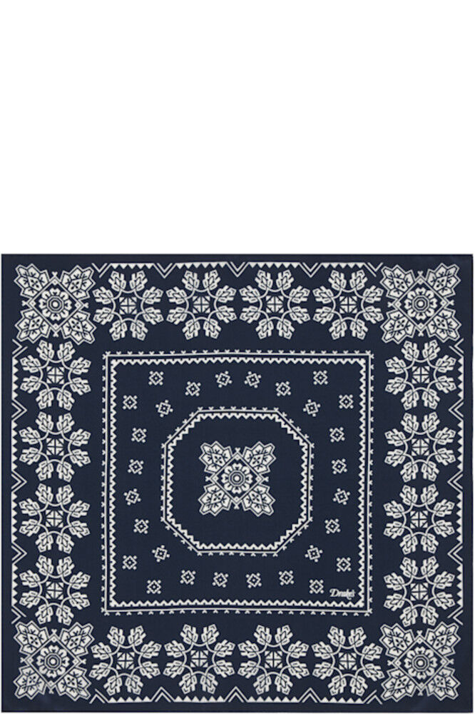 

Шарф Navy Traditional Print Silk Bandana Drake's