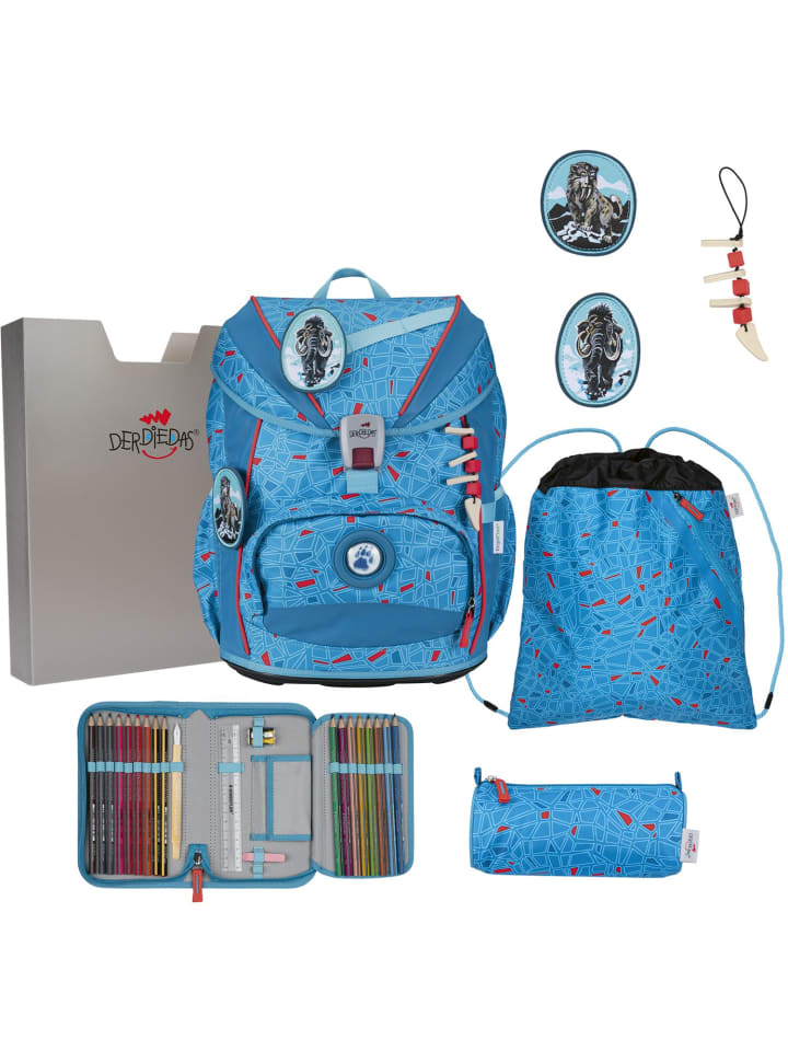 

Набор школьных сумок Derdiedas, 5 предметов, ErgoFlex Light Superflash Blue Ice, синий цвет